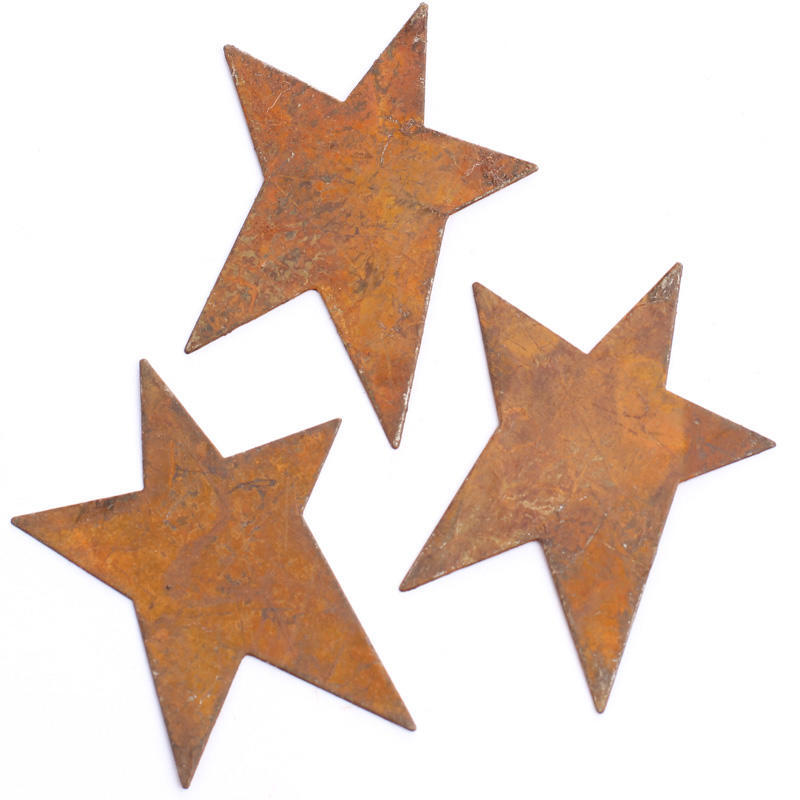 Package of 24 Rustic Tin Primitive 2" Star Cutouts