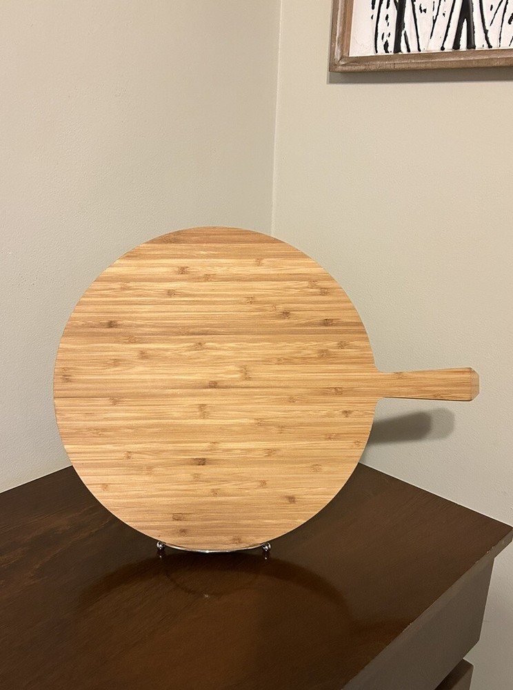 Temptations Tara 12” Easter Egg Hunt Platter Utensils Wooden Serving Paddle EUC