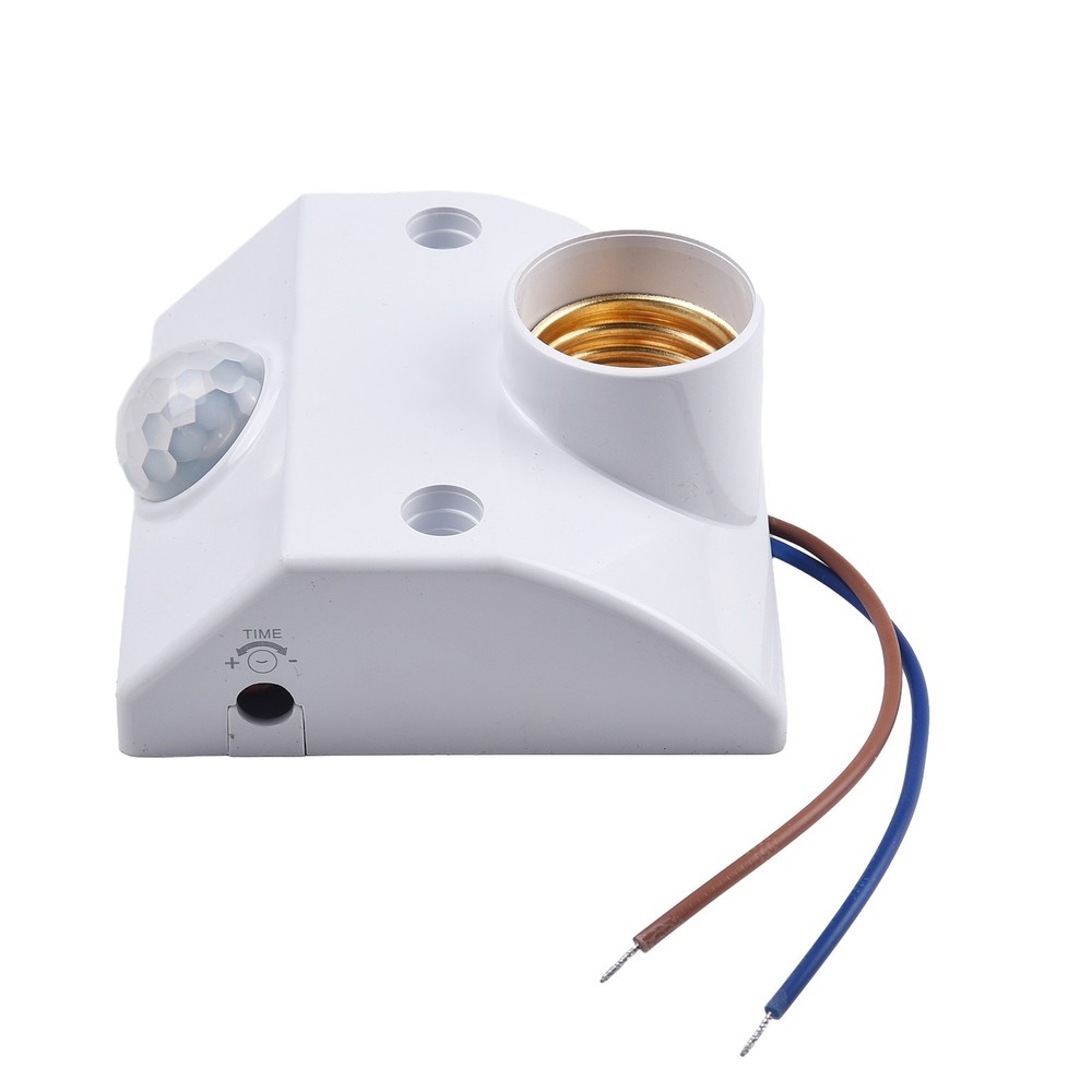 PIR Motion Sensor Light Socket Automatic Lamp Holder for E27 Bulb AC110-240V