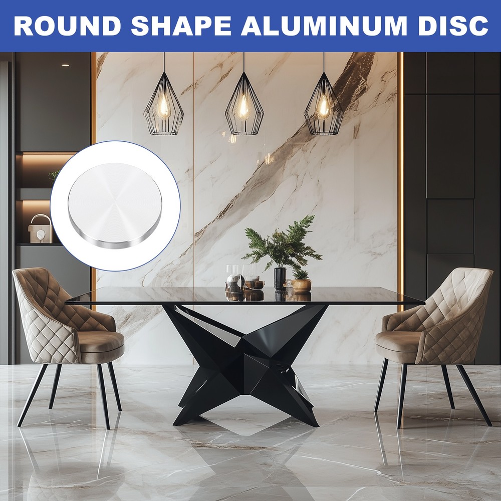 2pcs M10 Thread 50mm Diameter Round Shape Aluminum Disc Hardware, Silver