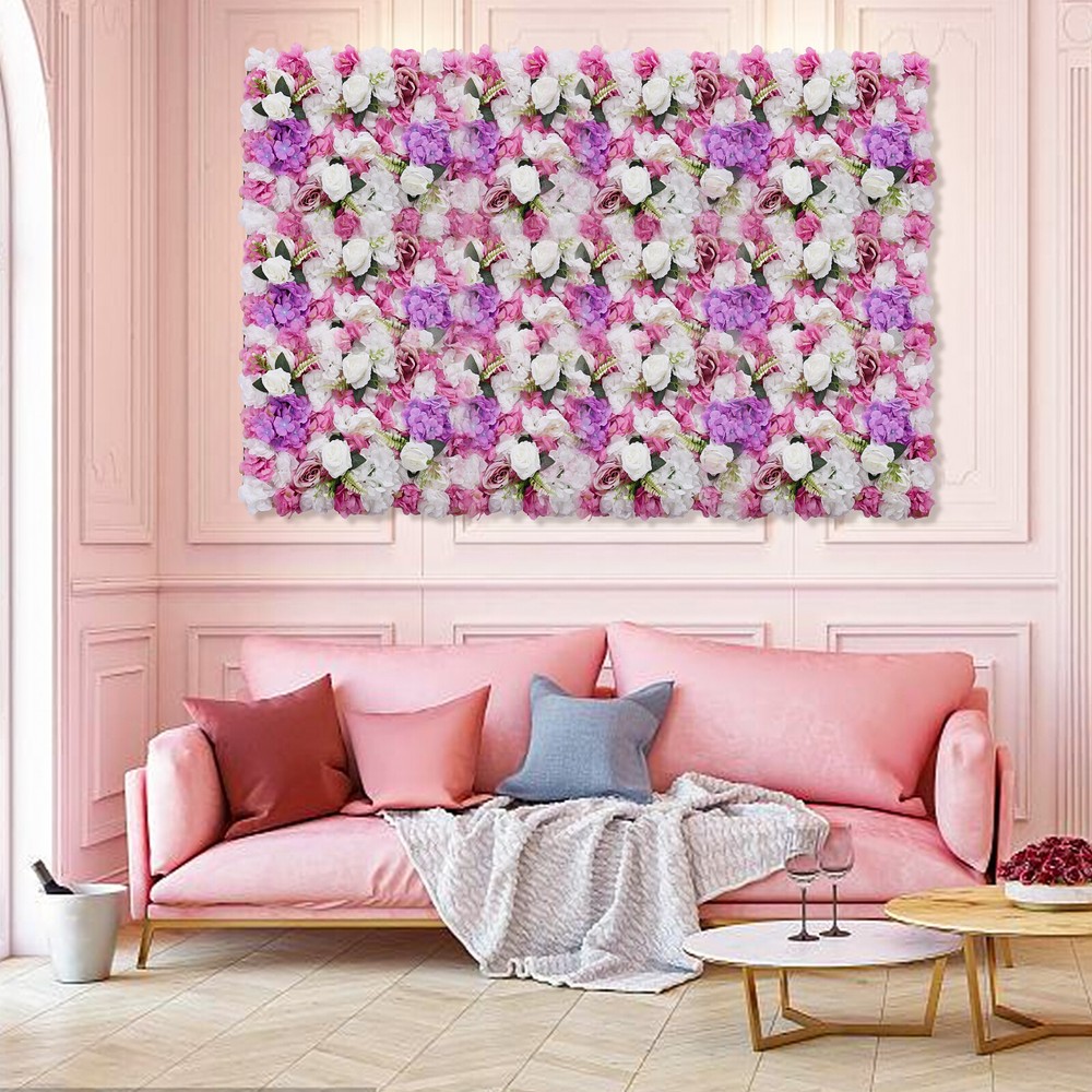 6 Pcs Artificial Hydrangea Flower Wall Panel For Wedding Party Backdrop 60X40CM