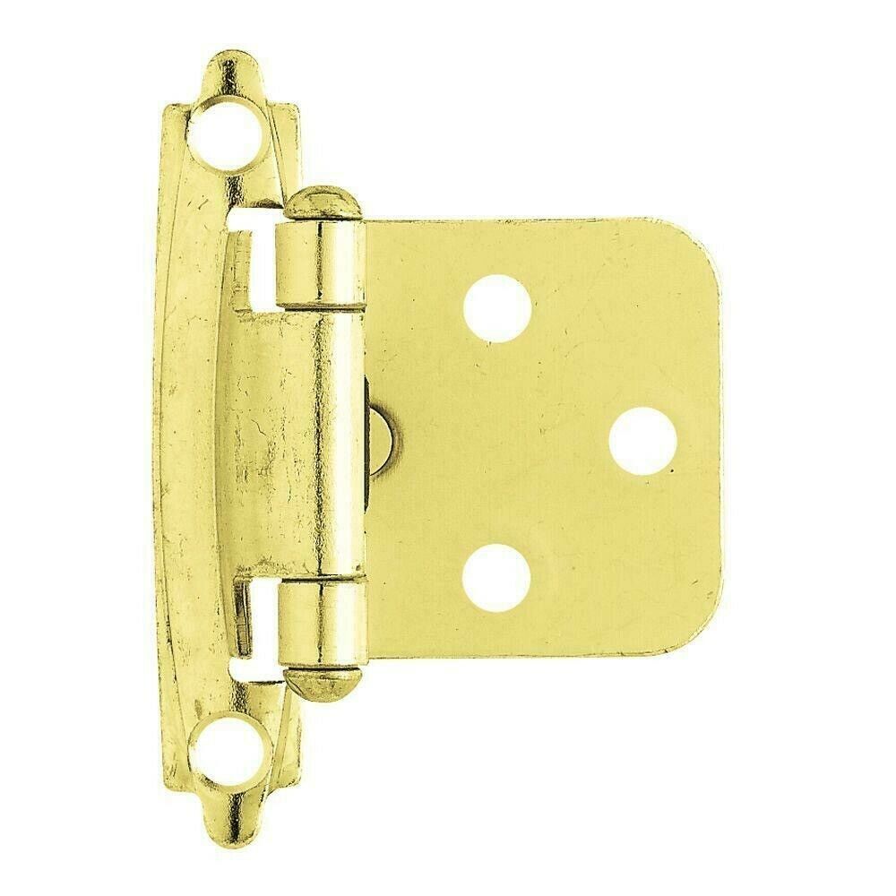 10 Shiny Brass Plated Flush Self-Closing Hinge