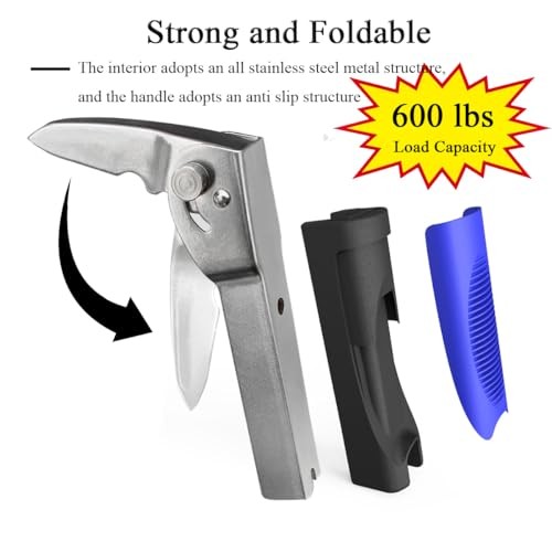 2 Pack Foldable Car Door Handle for Elderly with Adjustable Standing Aid Blue