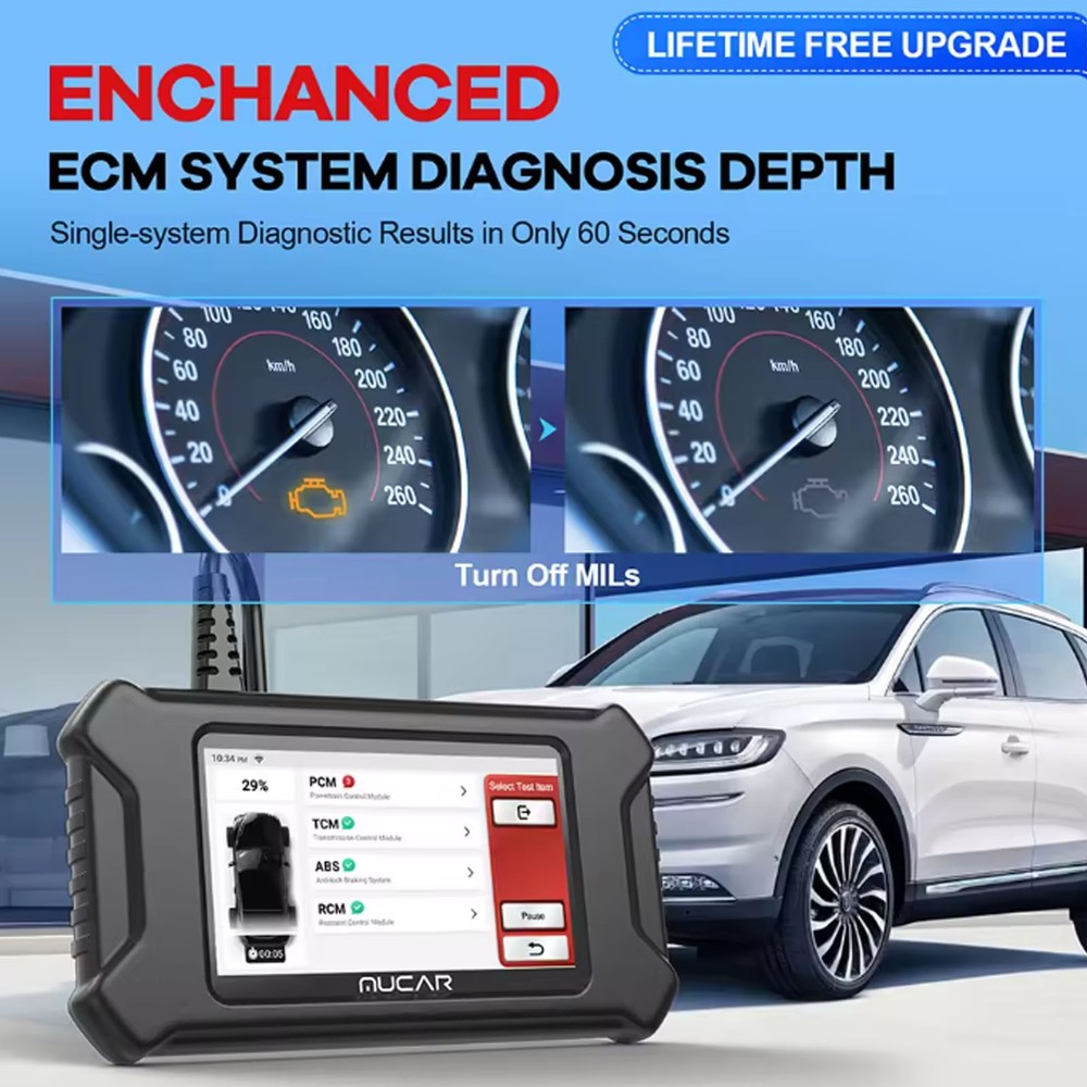 USED MUCAR CS90 ECM Systems Auto Diagnostics Scanner Code Read+28 Reset LifeFree