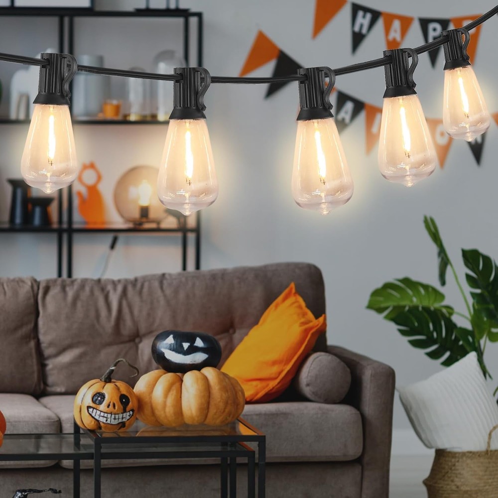 10 Pack ST38 Edison Replacement Bulbs, Warm White LED Clear Bulbs, E12 Base, Ene