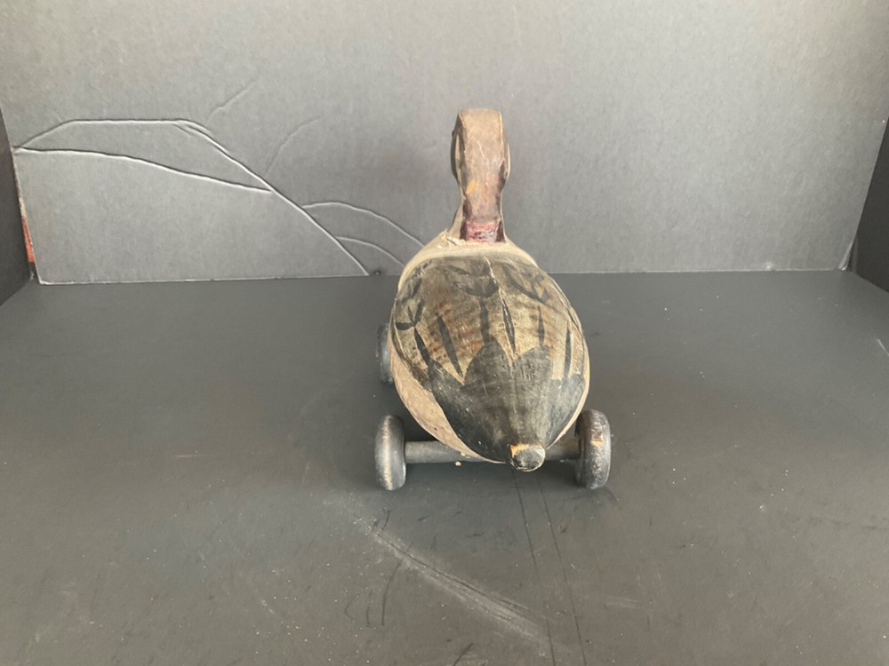 Vintage Solid Wood Decoy Duck Pull Toy