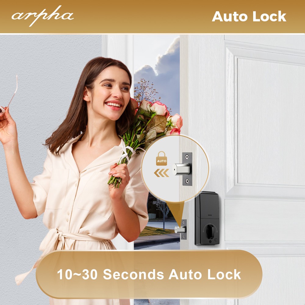 Smart Locks for Front Door 50 User Codes Electronic Keypad Auto Lock Zinc Alloy