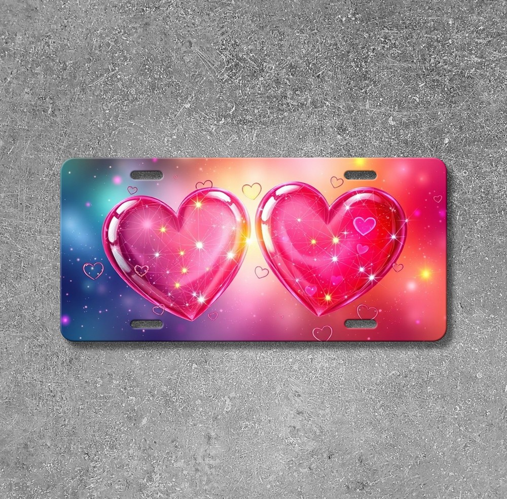 High Quality Hearts License Plate Custom Front Bumper Plate Anniversary Gift