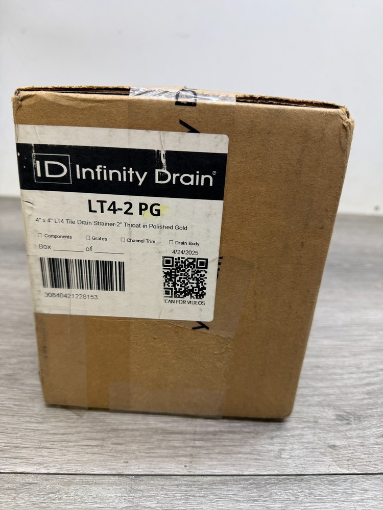 Infinity Drain LT4-2 PG 4"x4" LTD 4 Tile Drain Strainer-2" Throat