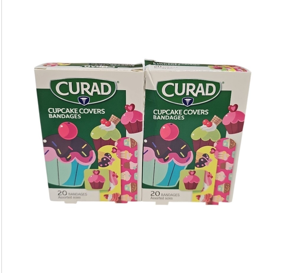 2 Pack Curad Cupcake Covers Bandages 20 Each Assorted Sizes