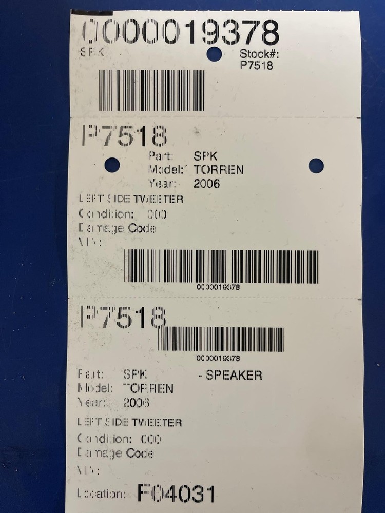 06 PONTIAC TORRENT Speaker