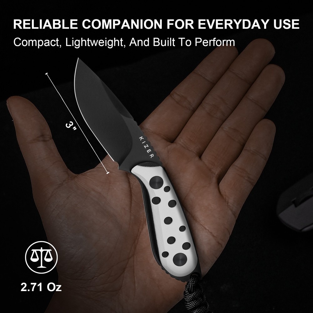 Kizer Buddy Fixed Knife EDC Compact Nitro-V Blade G10 Handle Drop point 1081A3