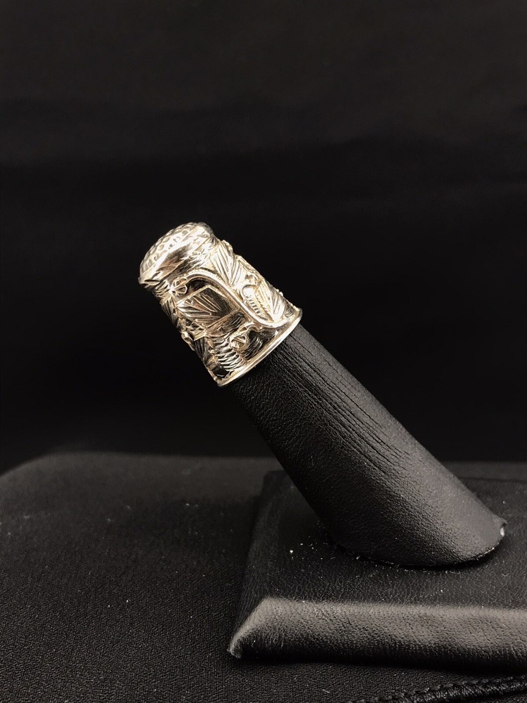 Sterling Silver Thimble Botanical Pattern