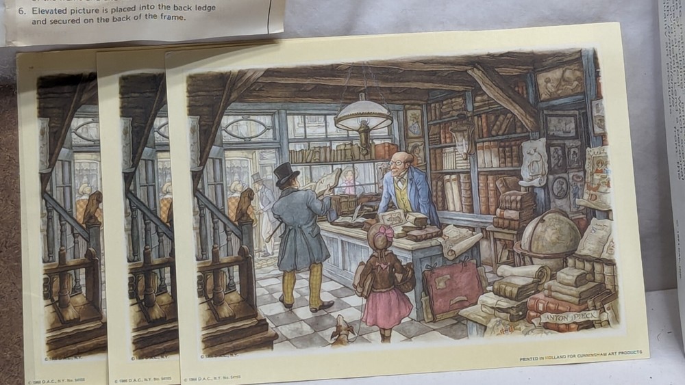 Dimensionale Kit 3-Dimensional Shadow box 1971 Library Scene - all here & unused