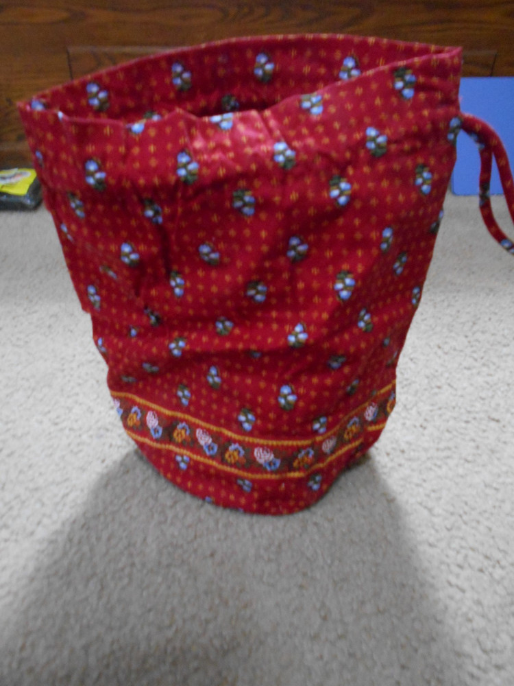 Vera Bradley Ditty Bag Drawstring With Plastic Liner Provincial Red