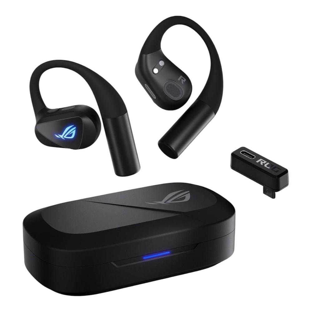 New Asus ROG Cetra Open Wireless Ear-Hook Bluetooth Earbuds with Case Black