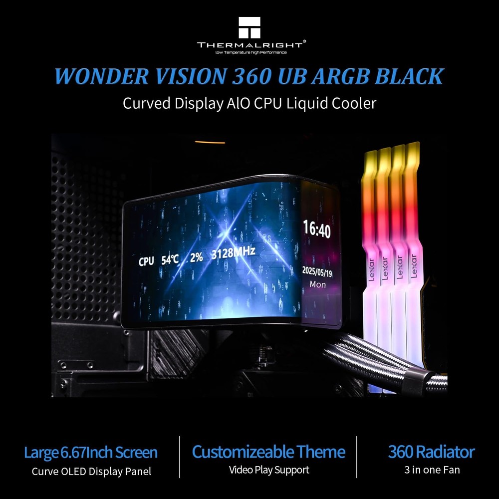 Thermalrlght CPU Water Cooler 360 ARGB Screen