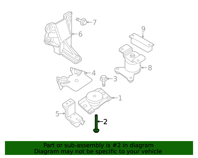 Genuine Engine Mount Bolt 11298-ZS00A