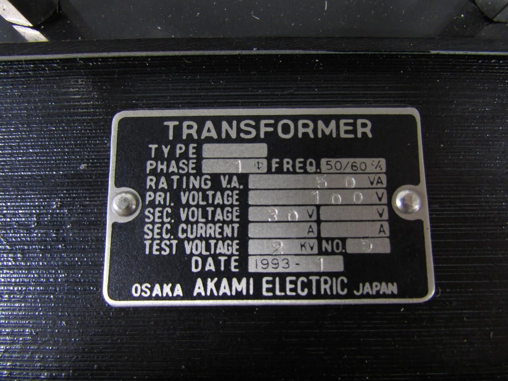 OSAKA AKAMI ELECTRIC TRANSFORMER PHASE 1