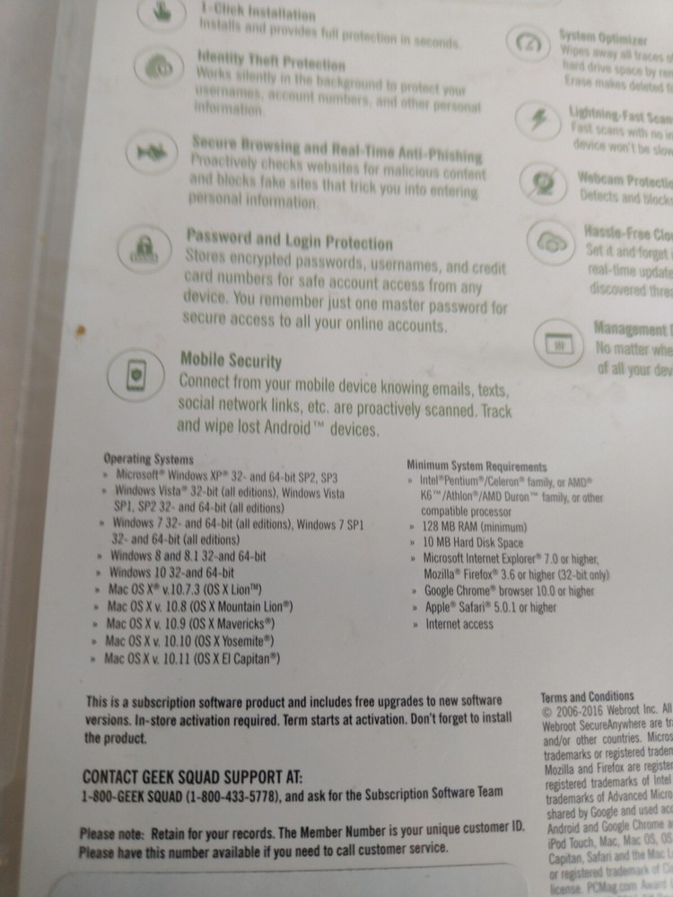 Webroot Secure Anywhere Internet Security Windows 10 Compatible 3 Devices KEY