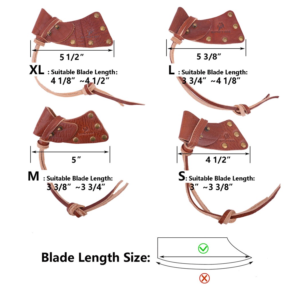 Leather Axe Sheath Cover Holder Blade Protector Cowhide Axe Head Sheath Case