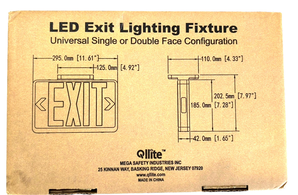 LED EXIT Lighting Fixture Universal Single/ Double Face Configuration Red /Green