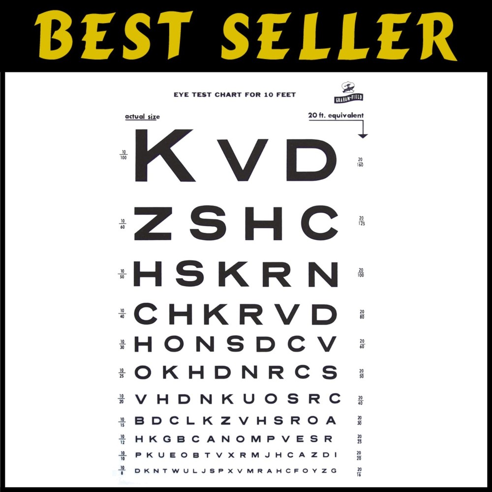 Snellen Type Chart - 20' Equivalent  Distance=