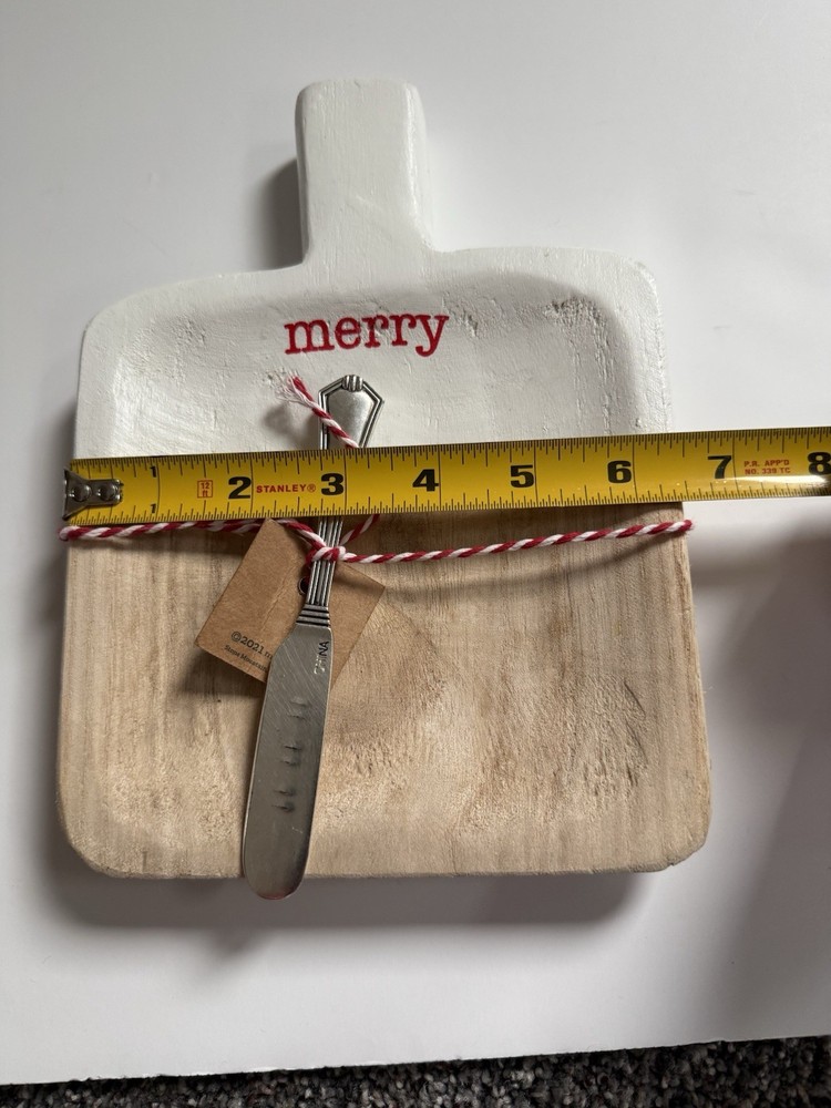 🧀 Mud Pie Merry Cheese Board & Metal Knife