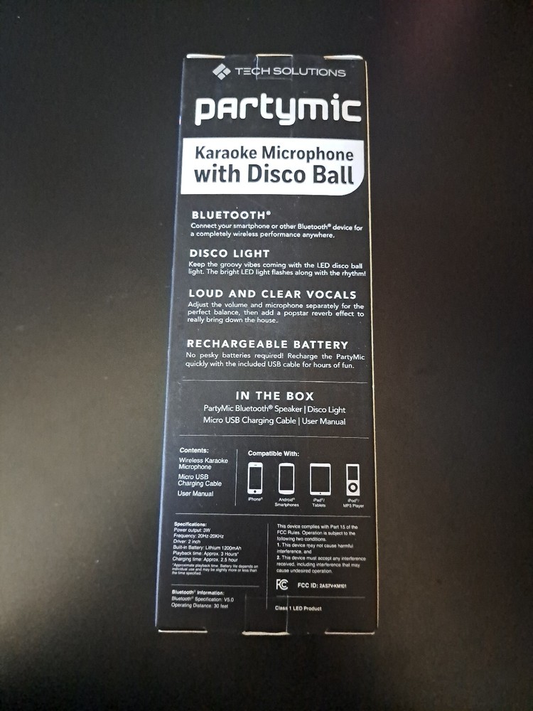 SALE Partymic Karaoke Microphone With Disco Ball Bluetooth.