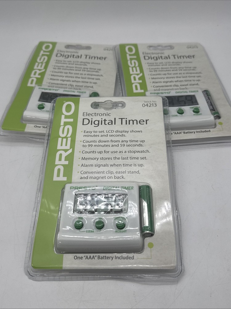 Presto Electronic Digital Timer | White 3 PACK