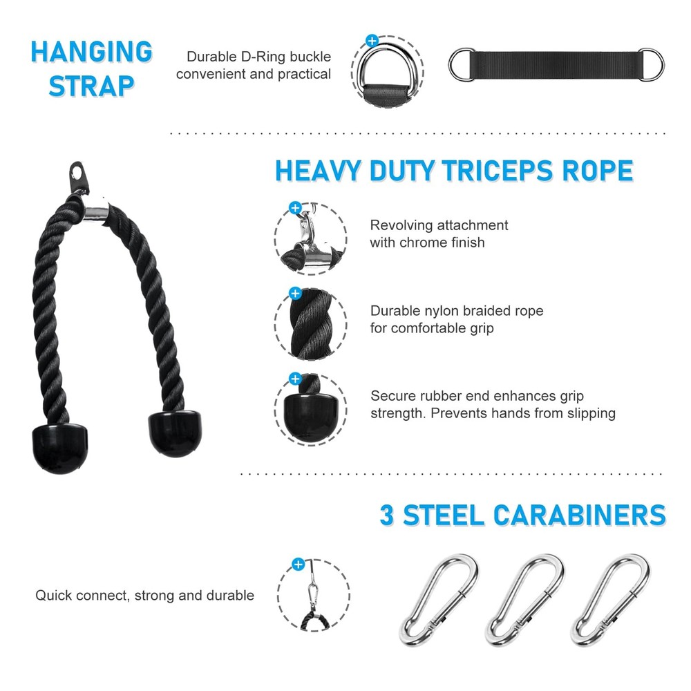 Pulley System for Home Gym, Cable Pulley System Gym for LAT Pulldown Cable Ma...