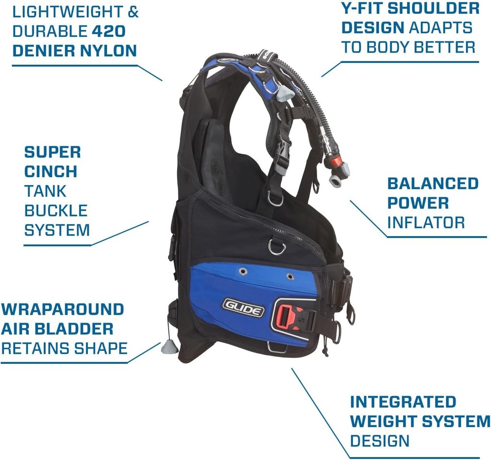 ScubaPro Glide with BPI BCD, Blue, S