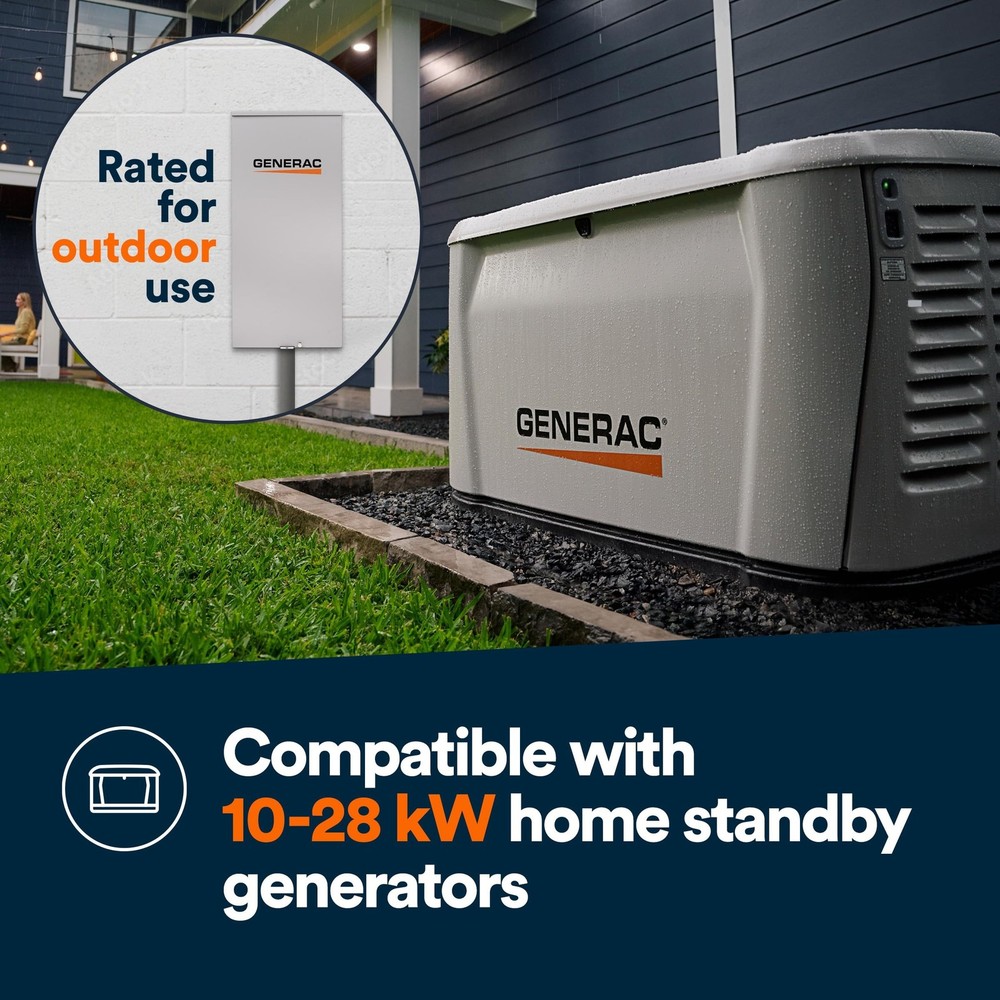 Generac Next Gen 200-Amp Generator Transfer Switch, Automatic Smart Open Tran...