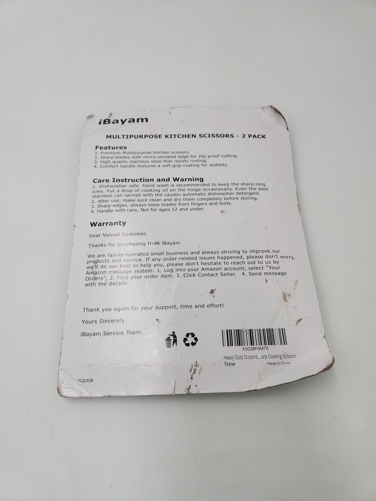 Kitchen Scissors Heavy Duty Premium 2 Pack Multipurpose Protective Sheath 8.8"