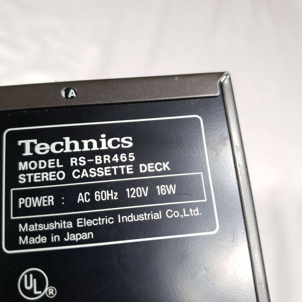 Technics RS-BR465 Stereo Cassette Deck Auto-Reverse Tested Works