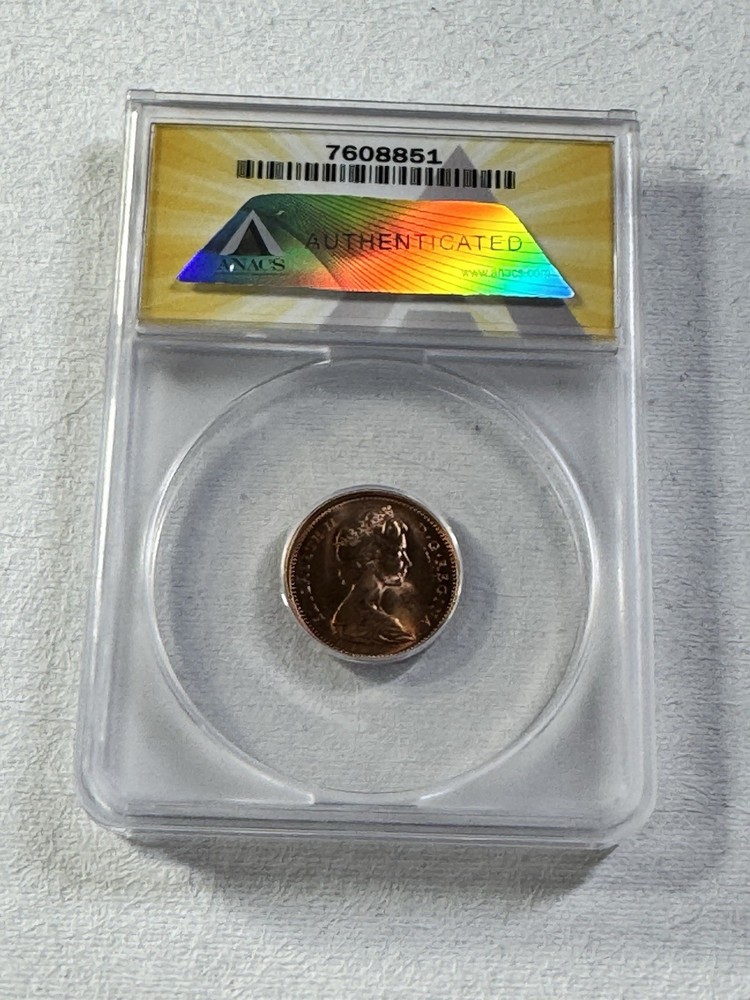 1965 Canada 1 Cent Type 4 Large Beads Pointed 5 Graded MS 64 RD by ANACS