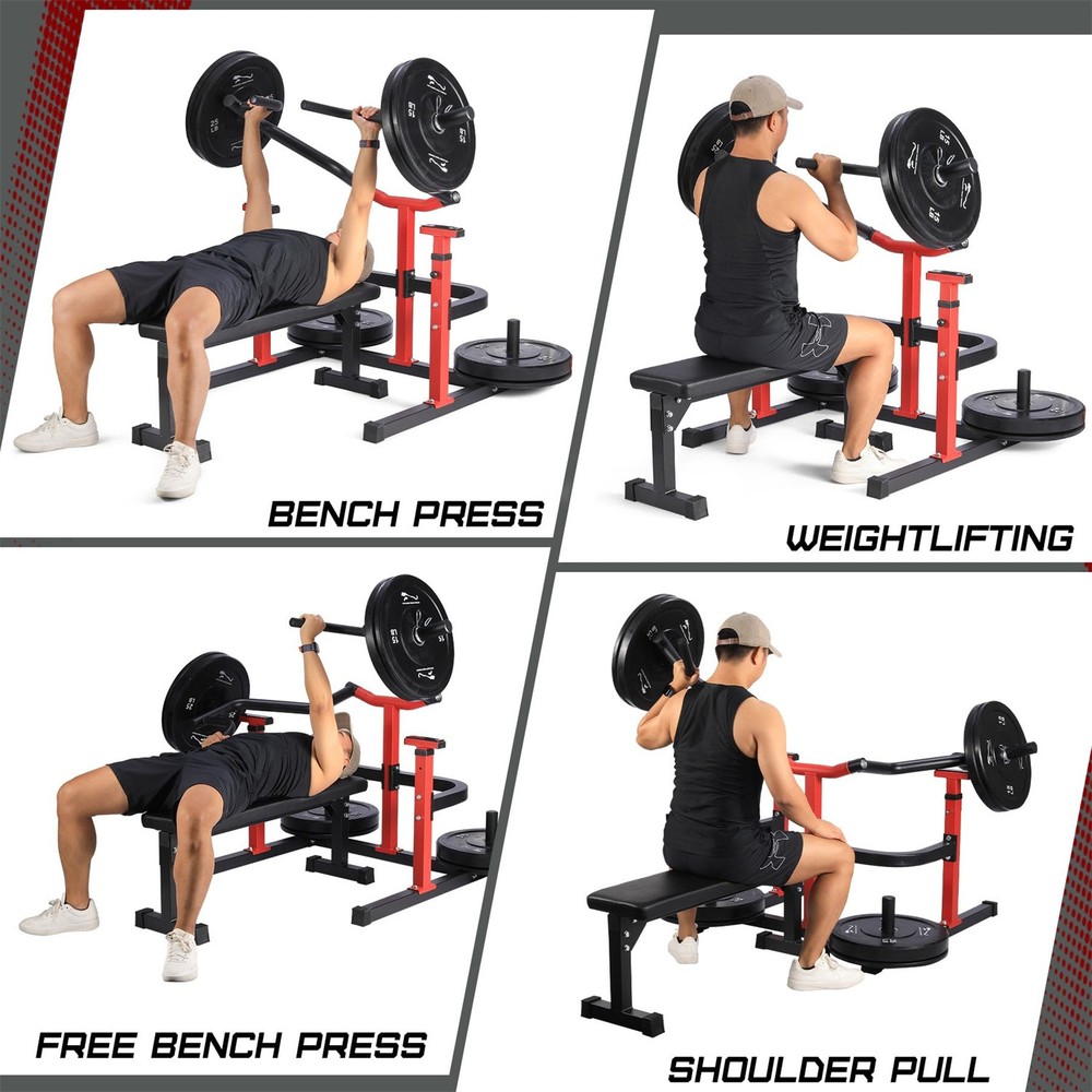 😸✔️450 Pound Chest Press Machine Weight Bench Press Machine Adjustable Flat Inc