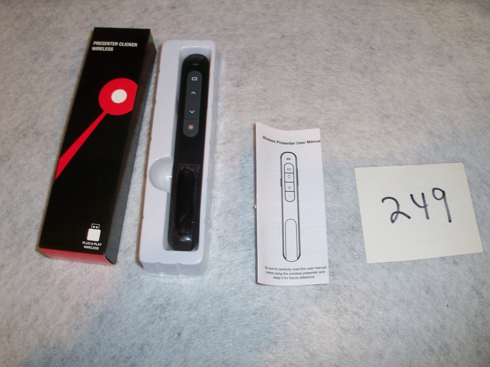 NEW Black Wireless USB Presenter Clicker Pen Style Remote Control / Receiver