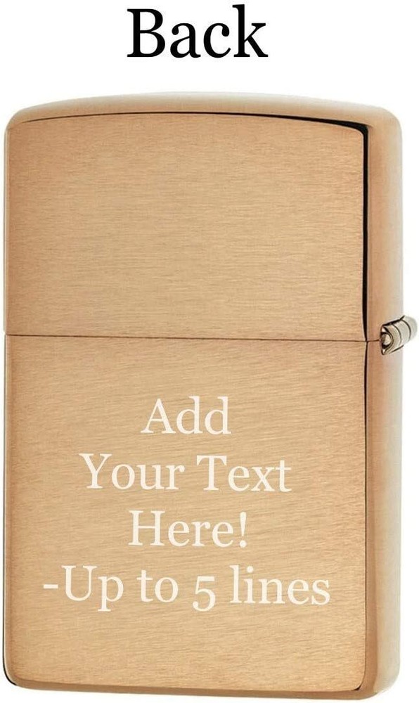 Zippo Lighter- Personalized Engrave Second Amendment Design Brushed Brass #Z5506