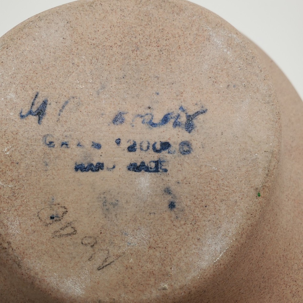 Studio Pottery Pitcher Southwest Assymetrical Glazed Inside Hand Painted