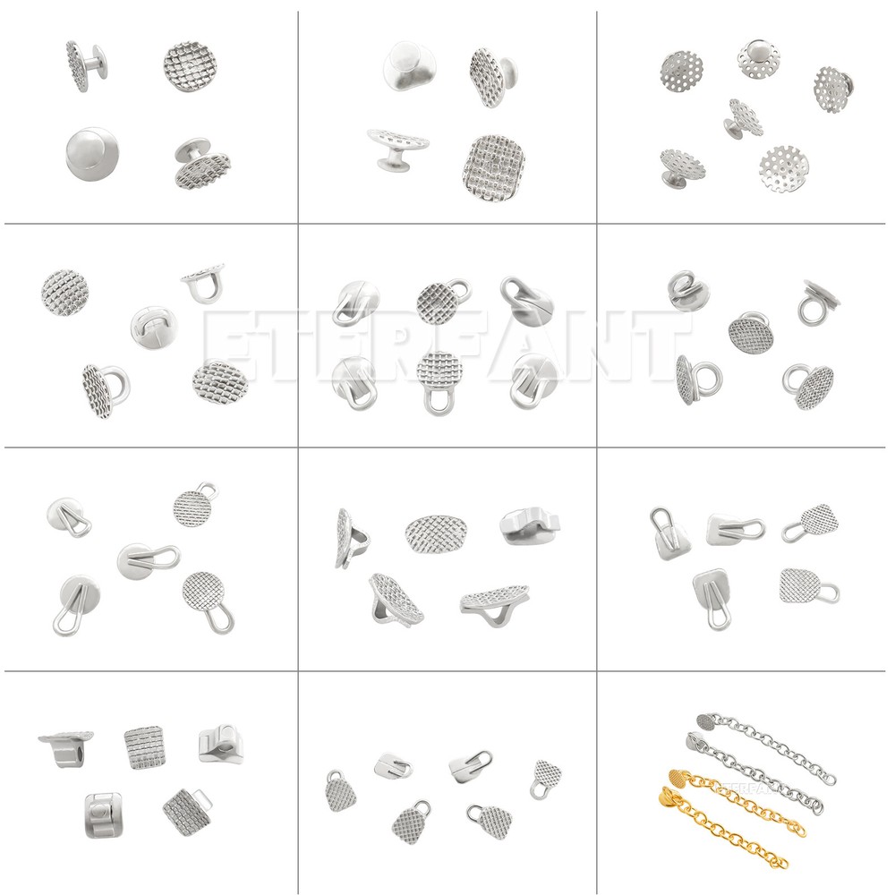 ETERFANT Ortho Lingual Buttons Round/Rectangular/Button Chain Bondable