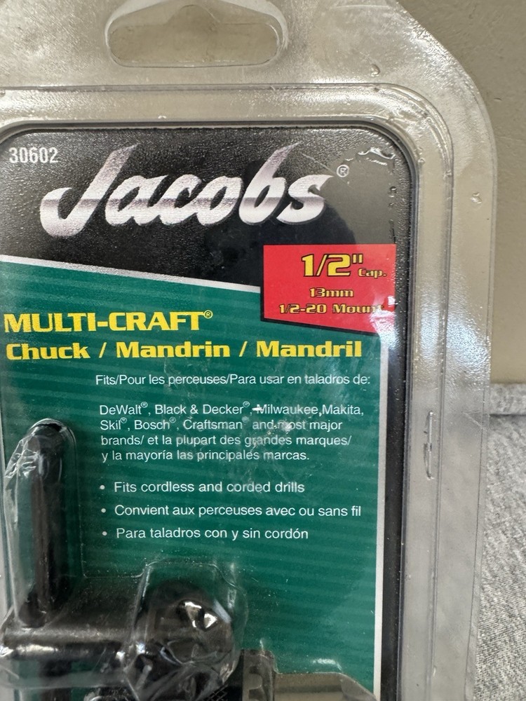 Jacobs "Multicraft" Drill Chuck #30602 1/2" NEW