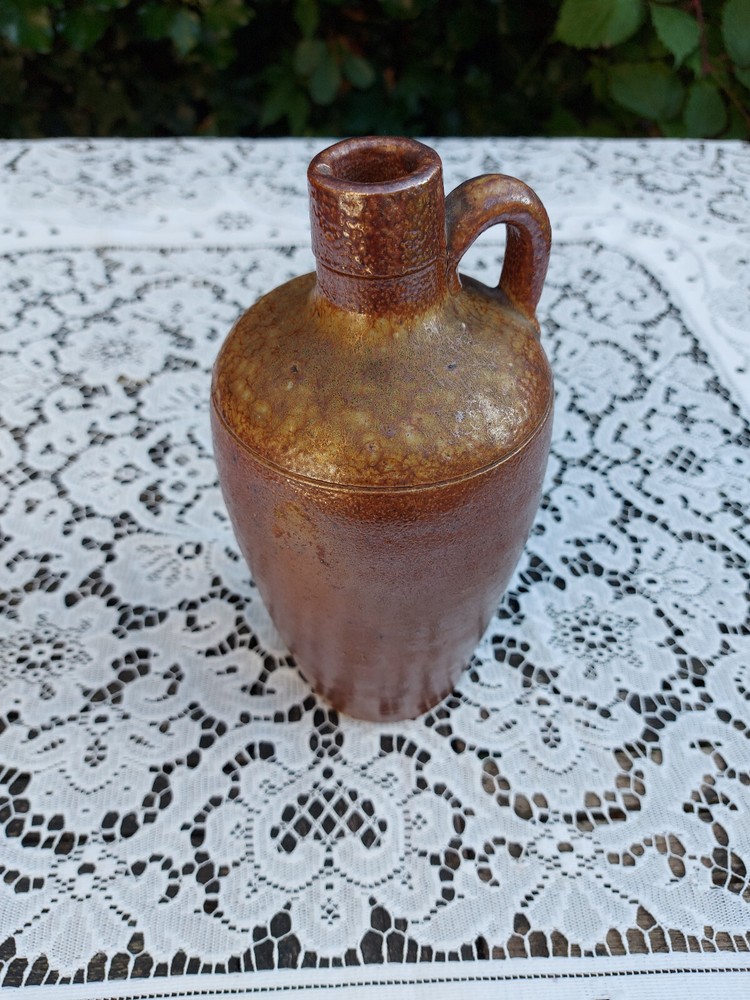 Vintage Earthenware Flagon Bottle Jug Country Kitchen Display Rustic