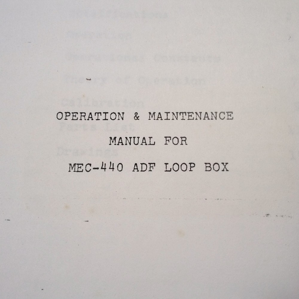 MEC Michel TKM Model 440 Loop Box Operation & Service Manual