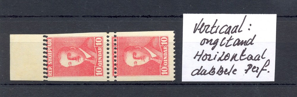 ALBANIA 2 ST. DOUBLE PERF / IMPERF - */** --VF @21