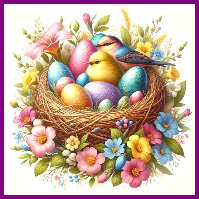 30 Custom Easter Bird Nest Personalized Address Labels