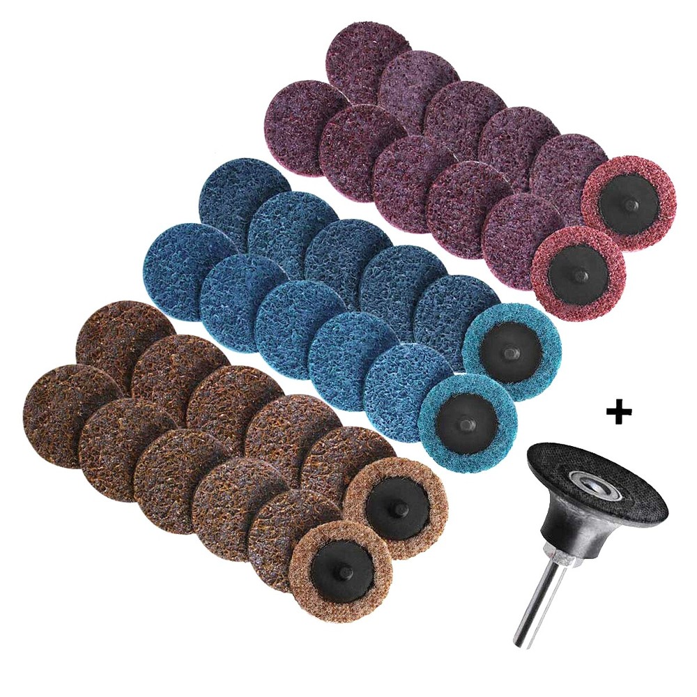 46PCS 2" Quick Change Sanding Discs W/ 1/4 Holder Die Grinder Quick Change Disc