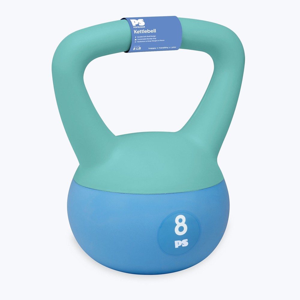 Popsugar 8lb Kettlebell, Soft Shelled, Blue