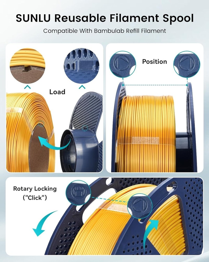 SUNLU Silk PLA+ Filament 1.75mm Multicolor , Silky Glossy PLA Plus 3D Printer...