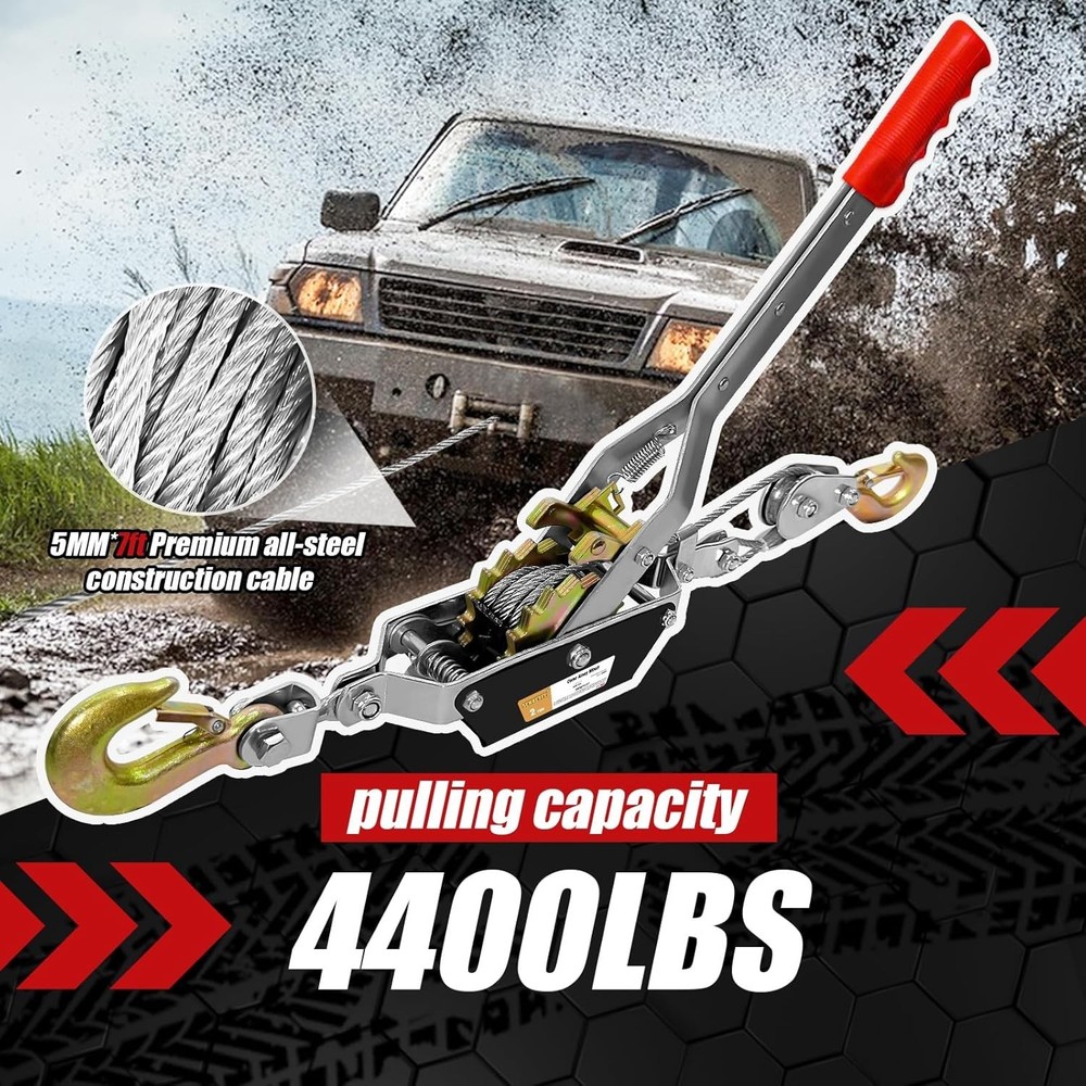 Durable Heavy-Duty Cable Winch Puller with Safety Latches for Secure Operations